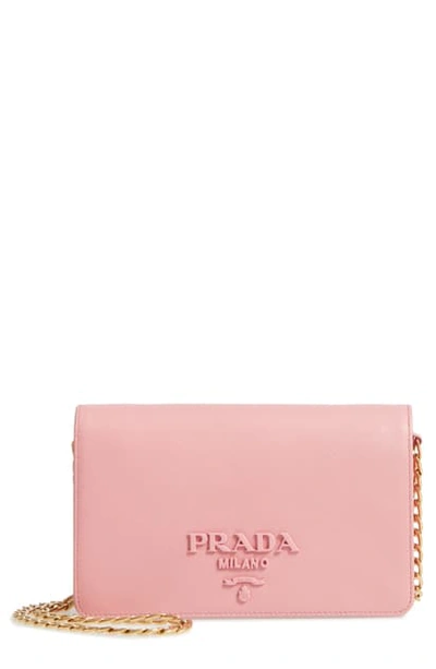 Shop Prada Small Monochrome Crossbody Bag - Pink In Petalo