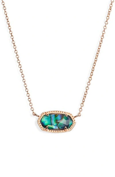 Shop Kendra Scott Elisa Pendant Necklace In Rose Gold/ Abalone Shell