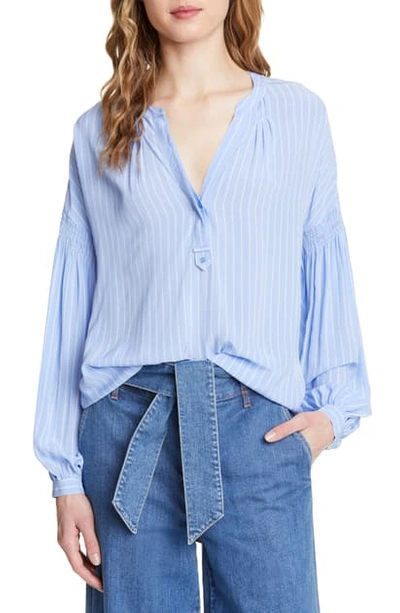 Shop Joie Azabeth Stripe Blouse In Sunset Blue