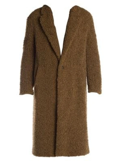 Shop Neil Barrett Oversized Eco Fur Coat In Tobacco