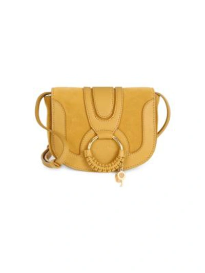 Shop See By Chloé Hana Leather & Suede Saddle Bag In Burnt Yellow