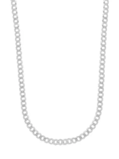 Shop Saks Fifth Avenue Men's 14k White Gold Curb Chain Necklace/4.95mm