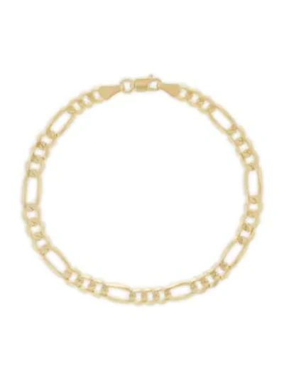 Shop Saks Fifth Avenue 14k Yellow Gold Concave Figaro Link Bracelet