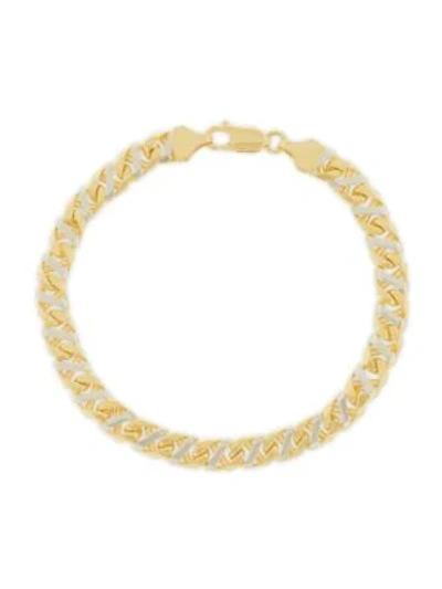 Shop Saks Fifth Avenue 14k Yellow & White Gold Fancy Mariner Link Bracelet