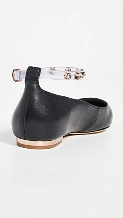 Shop Sophia Webster Dina Gem Flats In Black