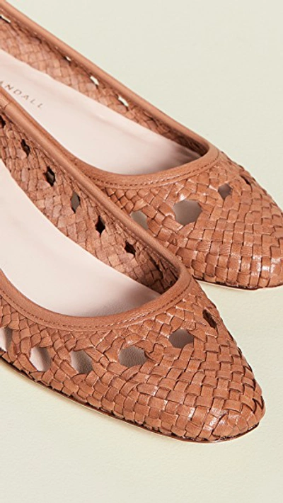 Shop Loeffler Randall Maura Woven Leather Ballet Flats In Timber Brown