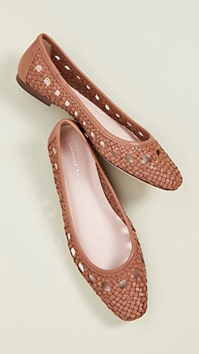 Shop Loeffler Randall Maura Woven Leather Ballet Flats In Timber Brown