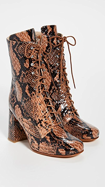 Shop Maryam Nassir Zadeh Emmanuelle Boots In Auburn Snake