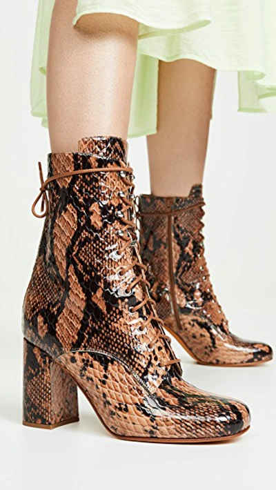 Shop Maryam Nassir Zadeh Emmanuelle Boots In Auburn Snake