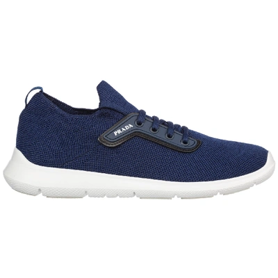 Shop Prada Men's Shoes Trainers Sneakers In Blue
