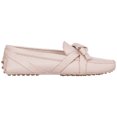 Shop Tod's Women's Leather Loafers Moccasins  Gommini In Pink