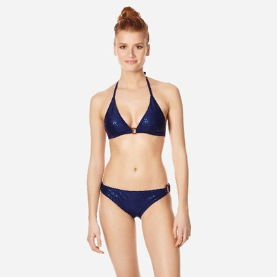 Shop Vilebrequin Women Bikini Halter Top Shell Turtles In Blue