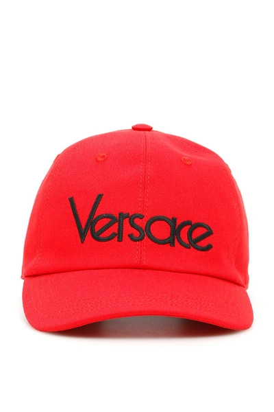 Shop Versace Logo Baseball Cap In Red (red)