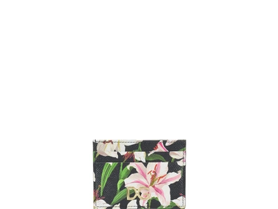 Shop Dolce & Gabbana Lilium Print Cards Holder In Black