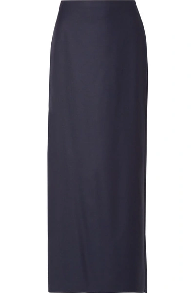 Shop The Row Hena Wool Maxi Skirt In Midnight Blue