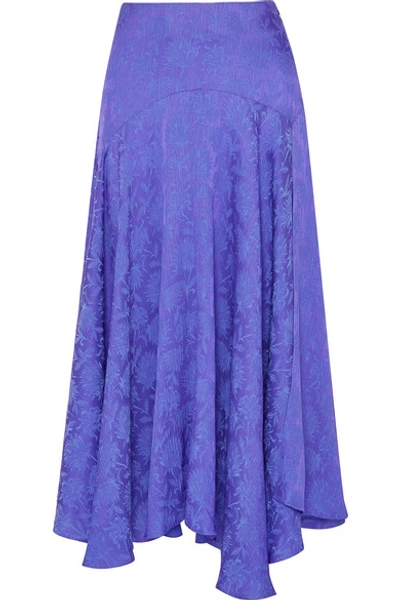 Shop Chloé Plissé-jacquard Midi Skirt In Violet