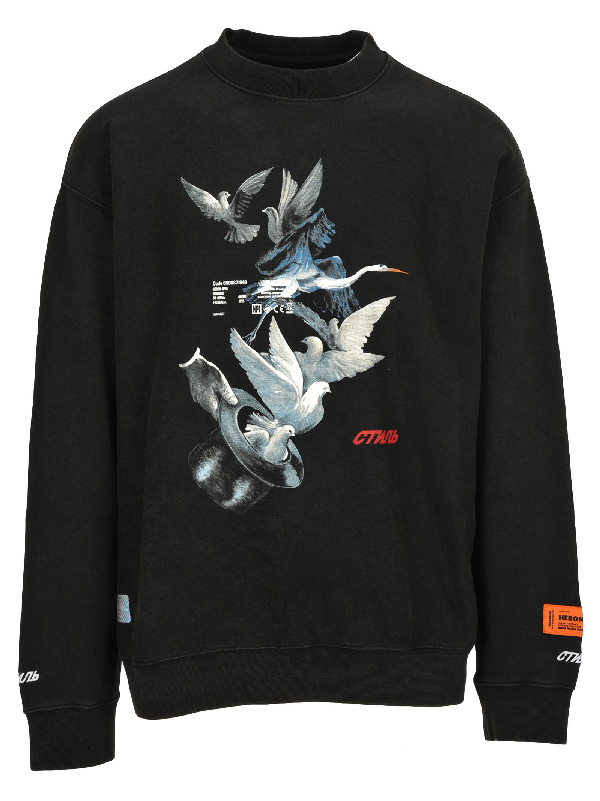 Heron Preston Heron And Doves Printed Sweatshirt In Black | ModeSens