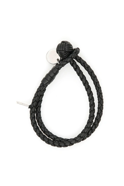 Shop Bottega Veneta Unisex Woven Nappa Bracelet In Nero (black)