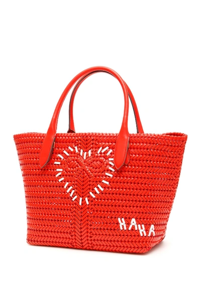 Shop Anya Hindmarch Heart Neeson Tote Bag In Flame Red (red)
