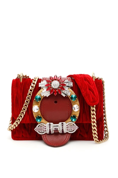 Shop Miu Miu Miu Lady Crossbody Bag In Cerise (red)