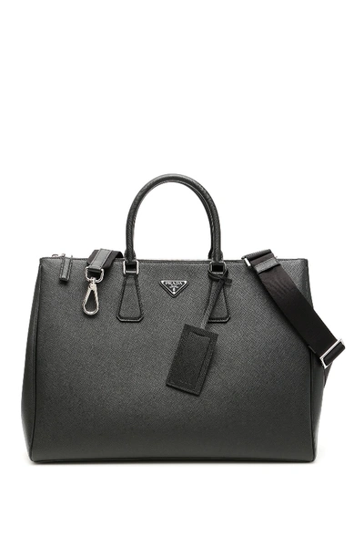 Shop Prada Saffiano Galleria Xxl Travel Bag In Nero (black)