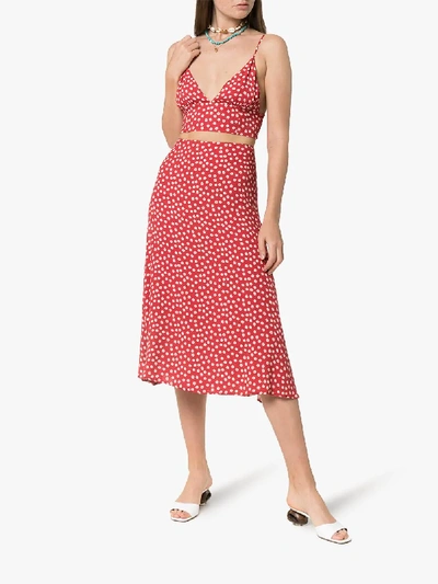 Shop Reformation Catania Floral Print Two-piece In Red