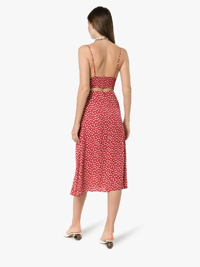 Shop Reformation Catania Floral Print Two-piece In Red