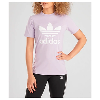 Shop Adidas Originals Adidas Women's Originals Trefoil T-shirt In Purple