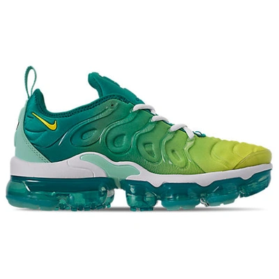 Shop Nike Women's Air Vapormax Plus Running Shoes In Green/blue