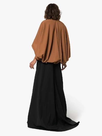 Shop Rosie Assoulin Two Tone Silk Maxi Dress In Black