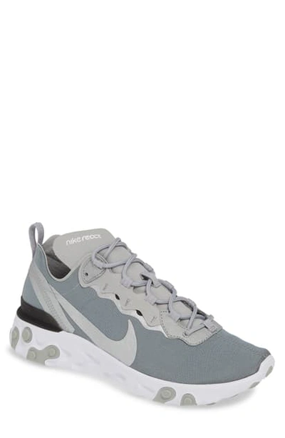 Shop Nike React Element 55 Sneaker In Metallic Silver/ White/ Black