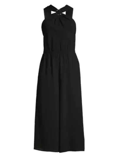 Shop Michael Michael Kors Wide-leg Crop Jumpsuit In Black