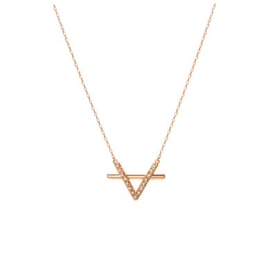 Shop Aurate Icon Necklace With Diamonds In Gold/ Pink