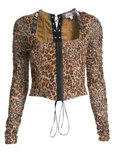 Shop I.am.gia Chelsea Leopard Squareneck Corset