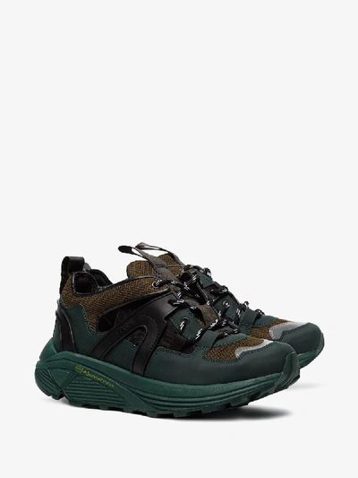 Shop Ganni Green Tech 40 Chunky Low-top Sneakers