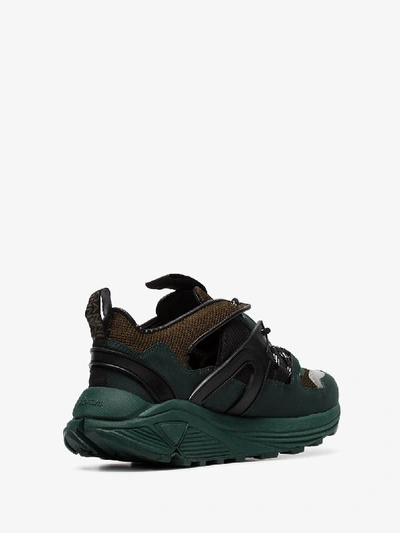 Shop Ganni Green Tech 40 Chunky Low-top Sneakers