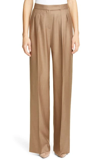 Shop Max Mara Aerovia Camel Hair & Silk Pants In Light Brown