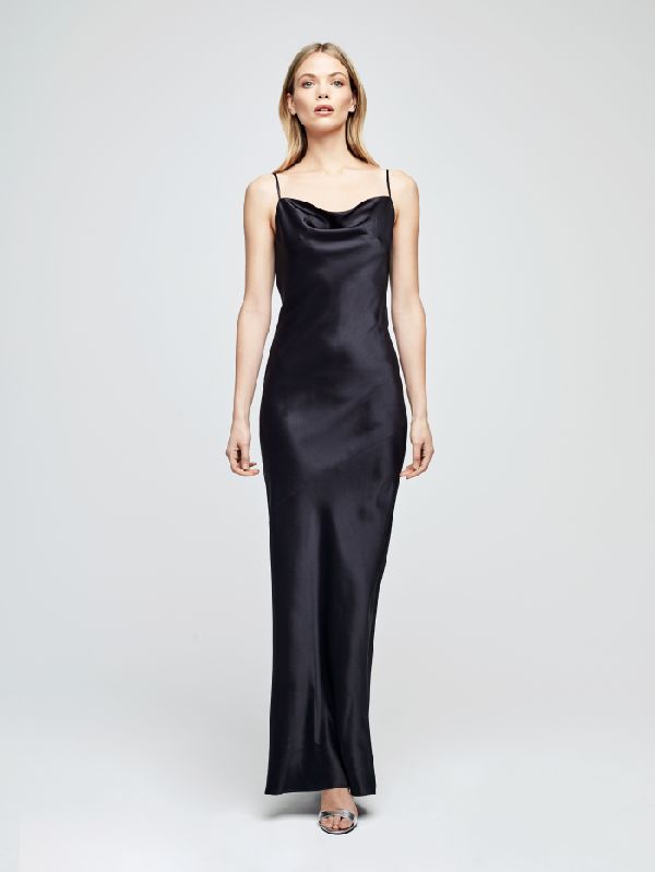 black silk gown formal