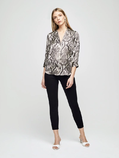Shop L Agence Aoki Blouse In Natural Multi Python