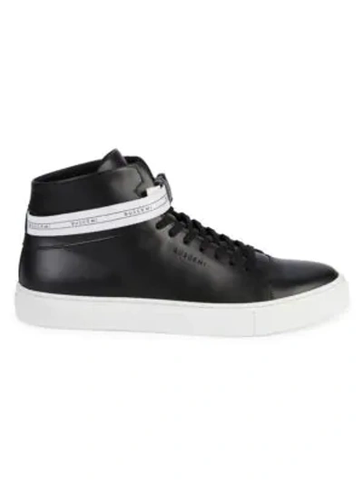 Shop Buscemi Sport Leather High-top Sneakers In Black