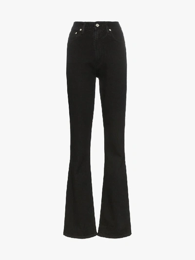 Shop Helmut Lang High-waisted Straight-fit Jeans In Black