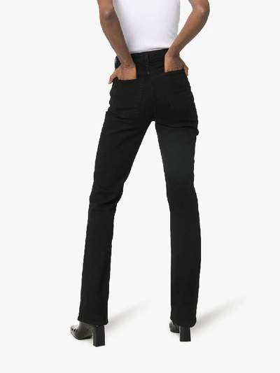 Shop Helmut Lang High-waisted Straight-fit Jeans In Black