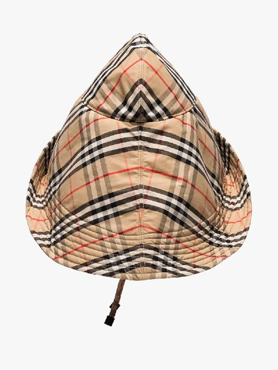 Shop Burberry Beige Vintage Check Rain Hat In Neutrals