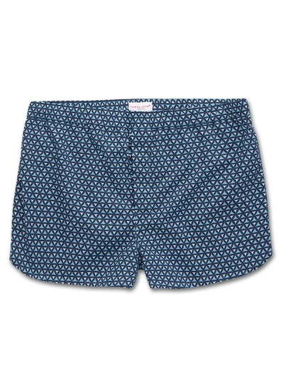 Shop Derek Rose Men's Modern Fit Boxer Shorts Ledbury 26 Cotton Batiste Navy