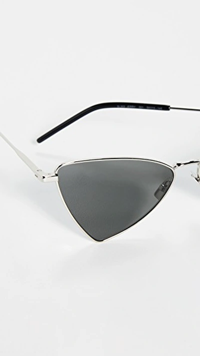 Shop Saint Laurent Jerry Rombus Sunglasses In Silver/grey