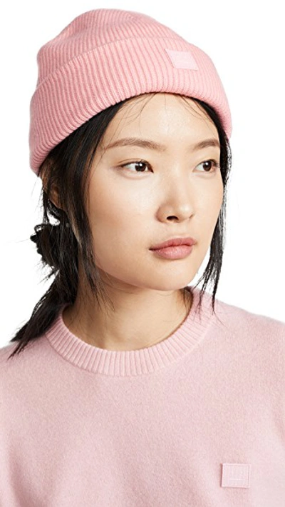 Shop Acne Studios Kansy Beanie Hat In Blush Pink