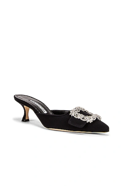 Shop Manolo Blahnik Maysale 50 Jewel Mule In Black