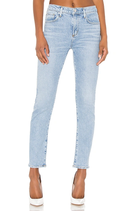 Shop Agolde Toni Mid Rise Skinny In Daylight