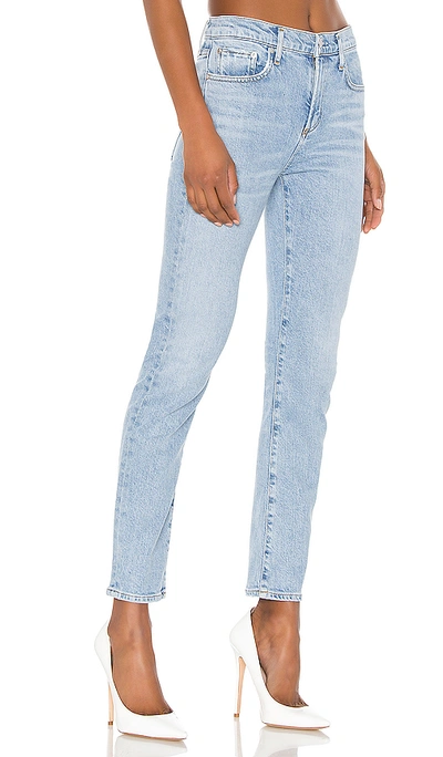 Shop Agolde Toni Mid Rise Skinny In Daylight