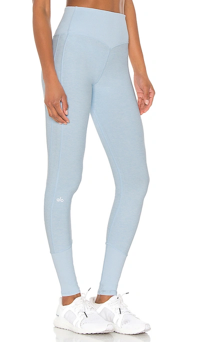 Shop Alo Yoga High Waist Lounge Legging In Powder Blue Heather